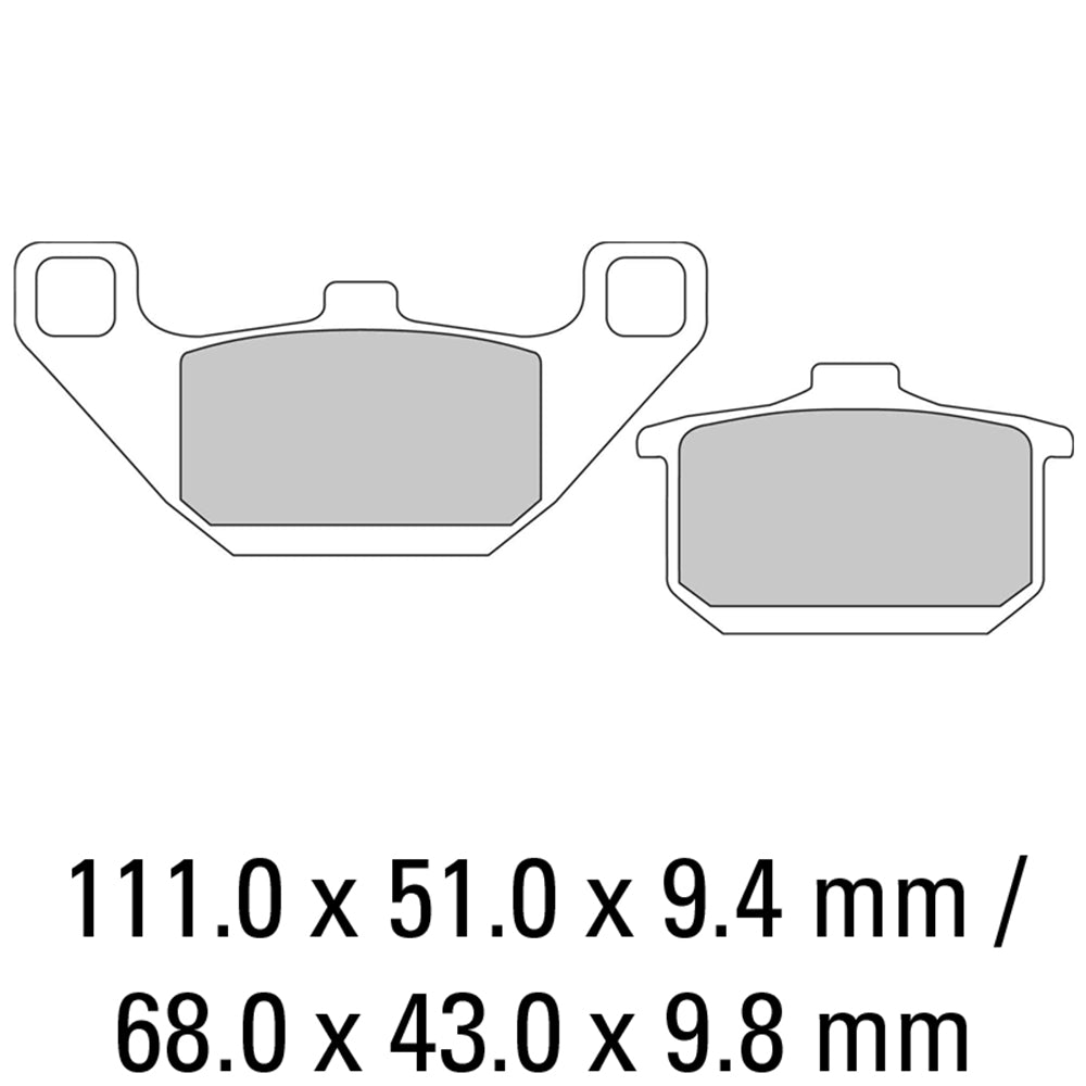 FERODO Brake Disc Pad Set - FDB339 EF ECO Friction Compound - Non Sinter for Road