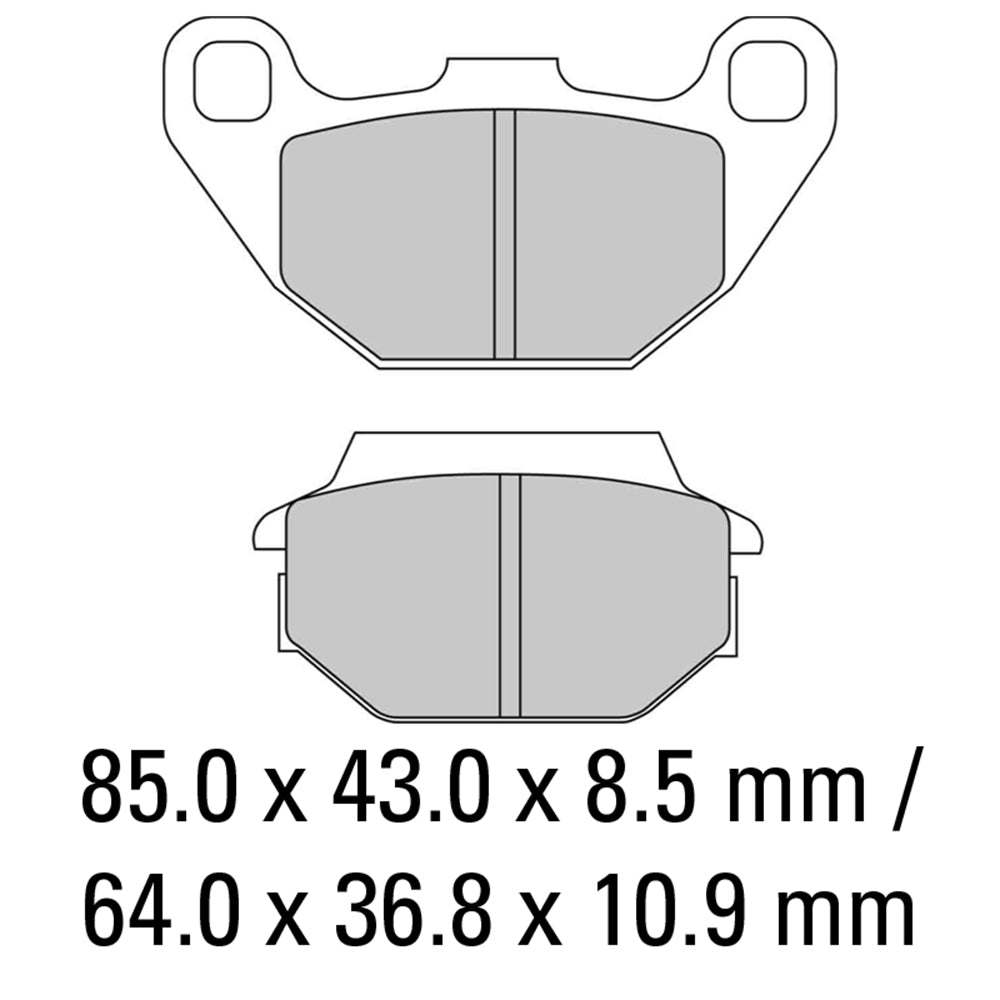 FERODO Brake Disc Pad Set - FDB2096 EF ECO Friction Compound - Non Sinter for Road