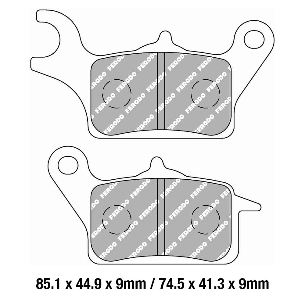 FERODO Brake Disc Pad Set - FDB2297 EF ECO Friction Compound - Non Sinter for Road