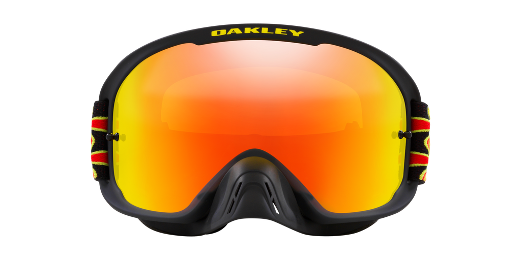 Oakley O Frame 2.0 Pro MTB Troy Lee Designs Orange Blocks Goggles With Fire Iridium Lens