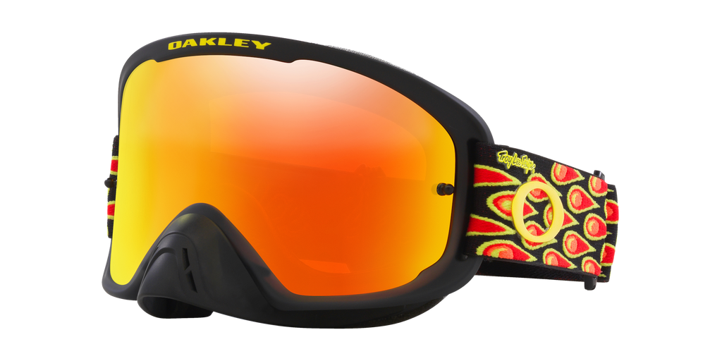 Oakley O Frame 2.0 Pro MTB Troy Lee Designs Orange Blocks Goggles With Fire Iridium Lens