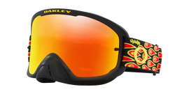 Oakley O Frame 2.0 Pro MTB Troy Lee Designs Orange Blocks Goggles With Fire Iridium Lens