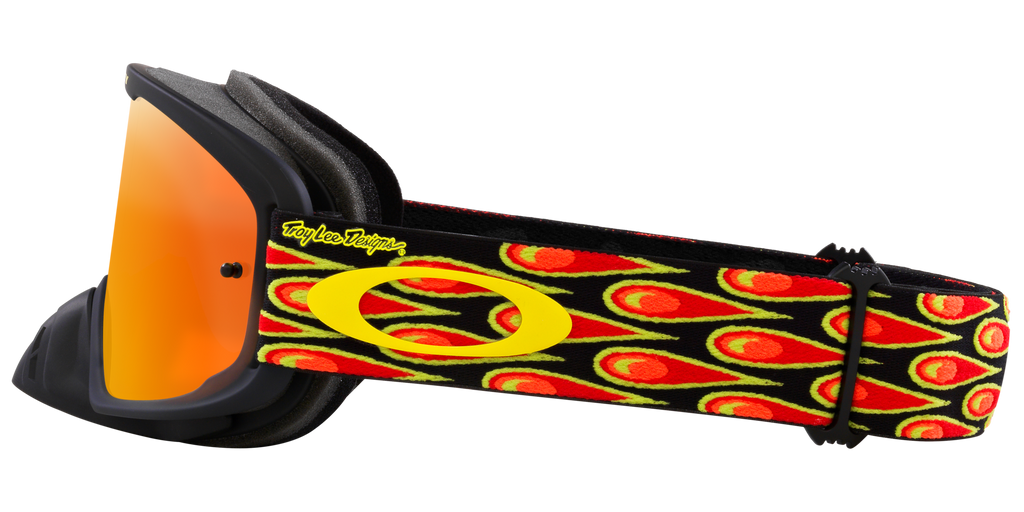 Oakley O Frame 2.0 Pro MTB Troy Lee Designs Orange Blocks Goggles With Fire Iridium Lens