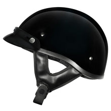 Load image into Gallery viewer, M2R Rebel Shorty With Peak Open Face Motorcycle Helmet - Black