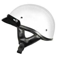Load image into Gallery viewer, M2R Rebel Shorty With Peak Open Face Motorcycle Helmet - White
