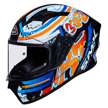 Load image into Gallery viewer, SMK Stellar Graffiti Motorcycle Full Face Helmet (GL237) - Black/Red/Orange