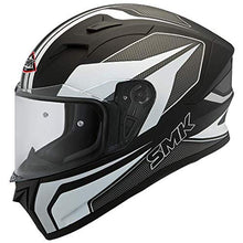 Load image into Gallery viewer, SMK Stellar Dynamo Motorcycle Helmet (MA216) - Matt Black/White Grey