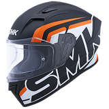 SMK Stellar Stage Motorcycle Helmet (MA217) - Matt Black White/Orange