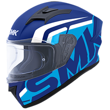 Load image into Gallery viewer, SMK Stellar Stage Motorcycle Helmet (MA551) - Matt Blue/Blue White