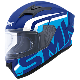 SMK Stellar Stage Motorcycle Helmet (MA551) - Matt Blue/Blue White