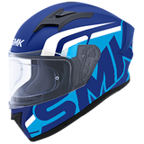 SMK Stellar Stage Motorcycle Helmet (MA551) - Matt Blue/Blue White