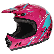 Load image into Gallery viewer, M2R MX2 JR Youth Lightning PC-7 Helmet - White Blue Pink