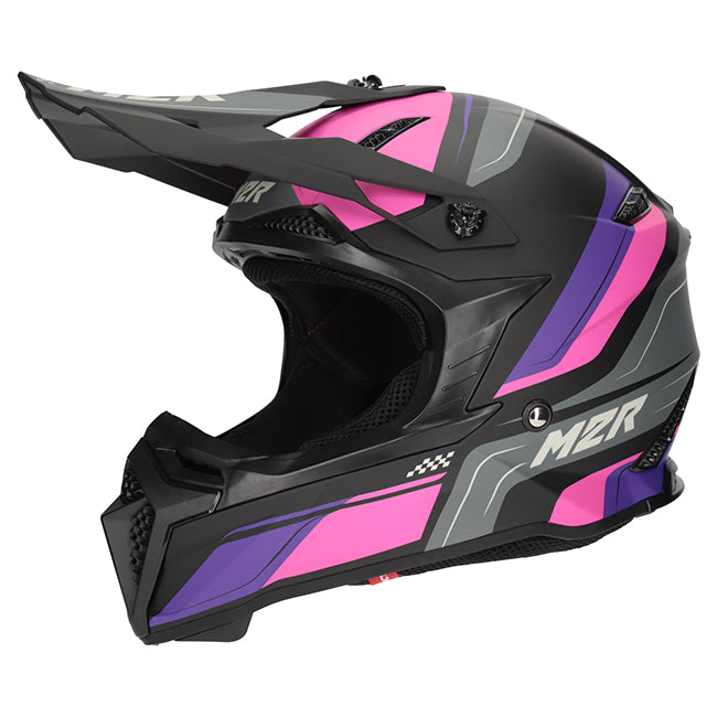 M2R X2.1 Pulse PC-7F Helmet - Pink/Purple/Black