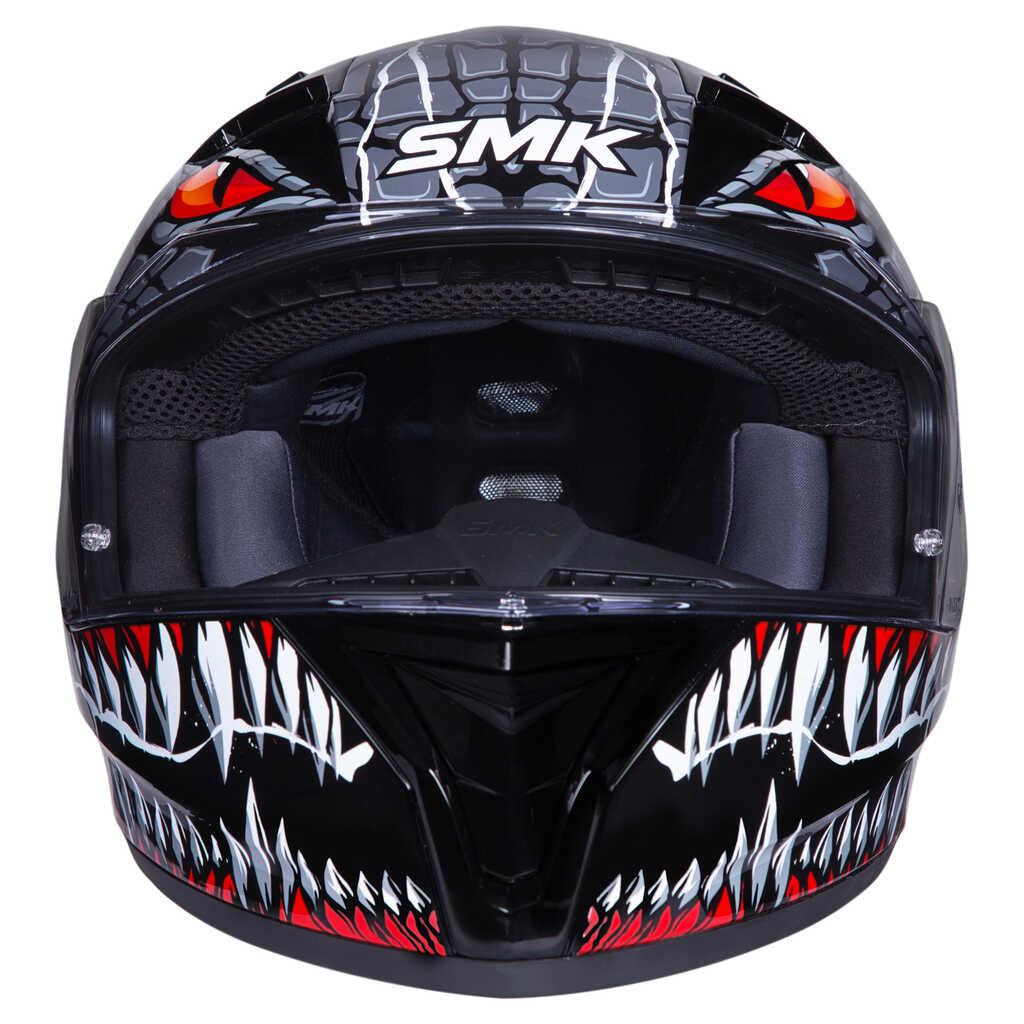 SMK Stellar Taotei (GL237) Full Face Helmet - Black/Grey/Red