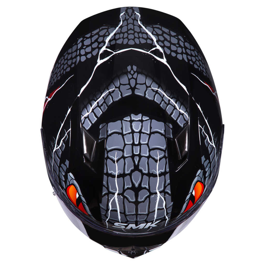 SMK Stellar Taotei (GL237) Full Face Helmet - Black/Grey/Red