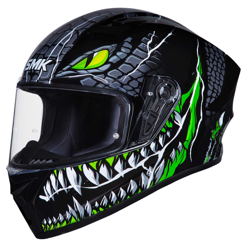 SMK Stellar Taotei (GL268) Full Face Helmet - Black/Grey/Green