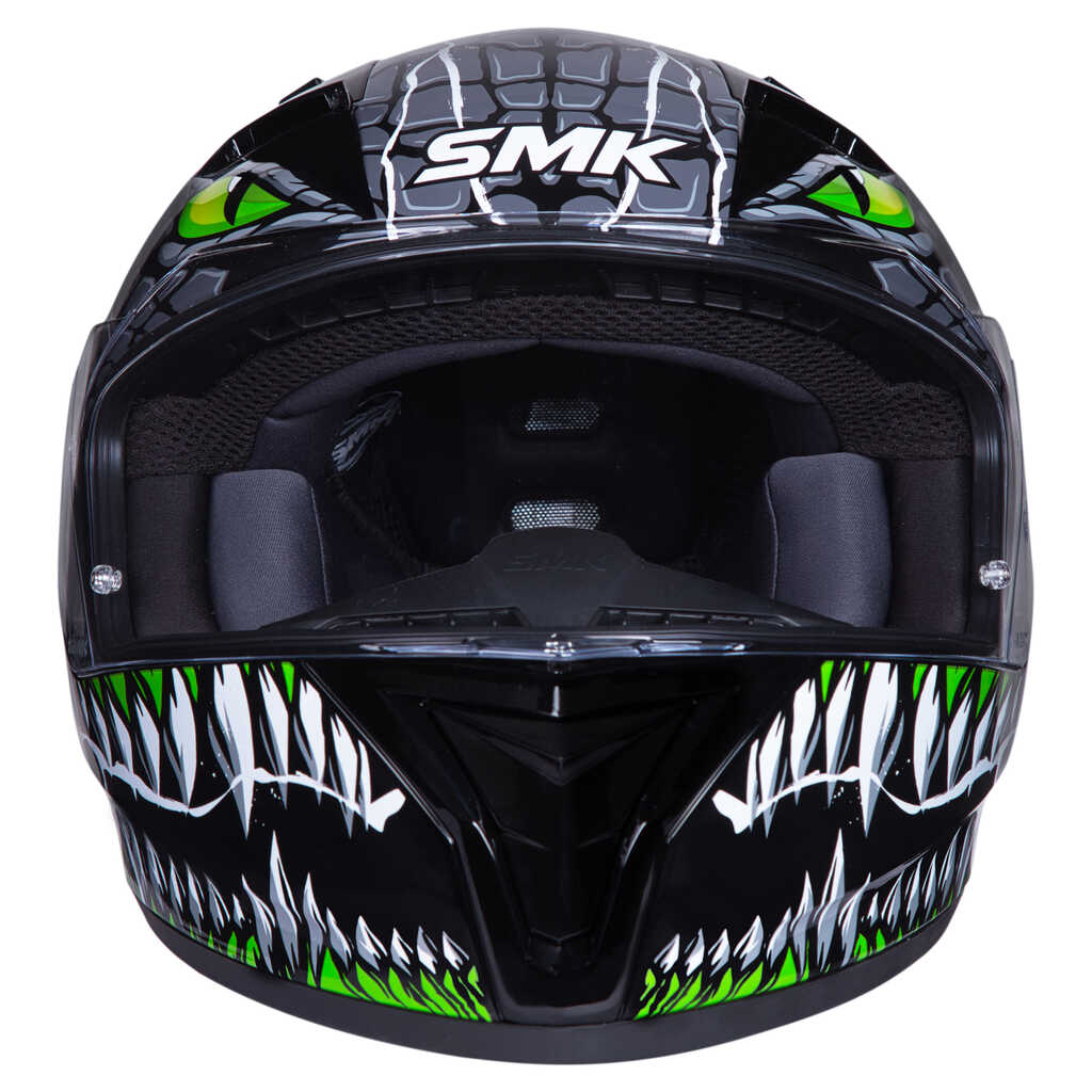 SMK Stellar Taotei (GL268) Full Face Helmet - Black/Grey/Green