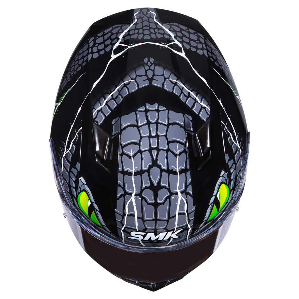 SMK Stellar Taotei (GL268) Full Face Helmet - Black/Grey/Green
