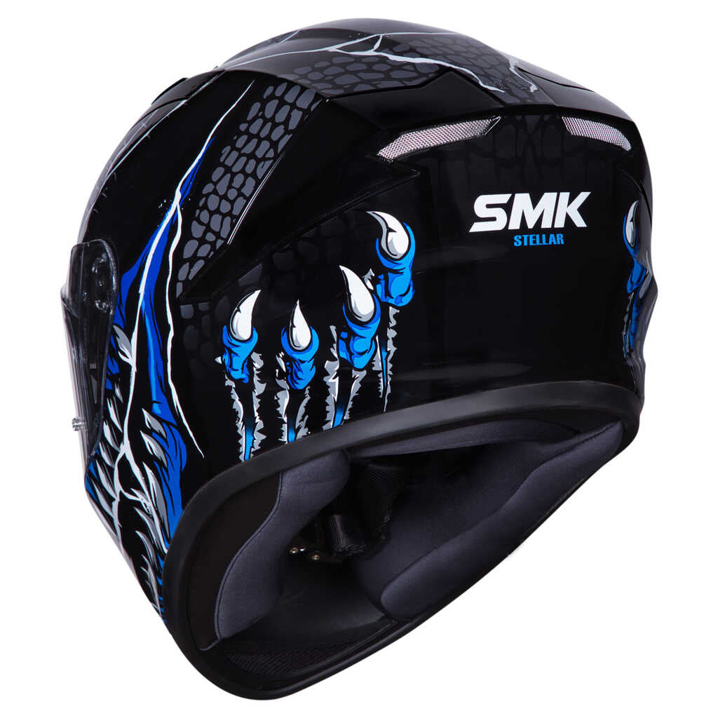 SMK Stellar Taotei (GL265) Full Face Helmet - Black/Grey/Blue