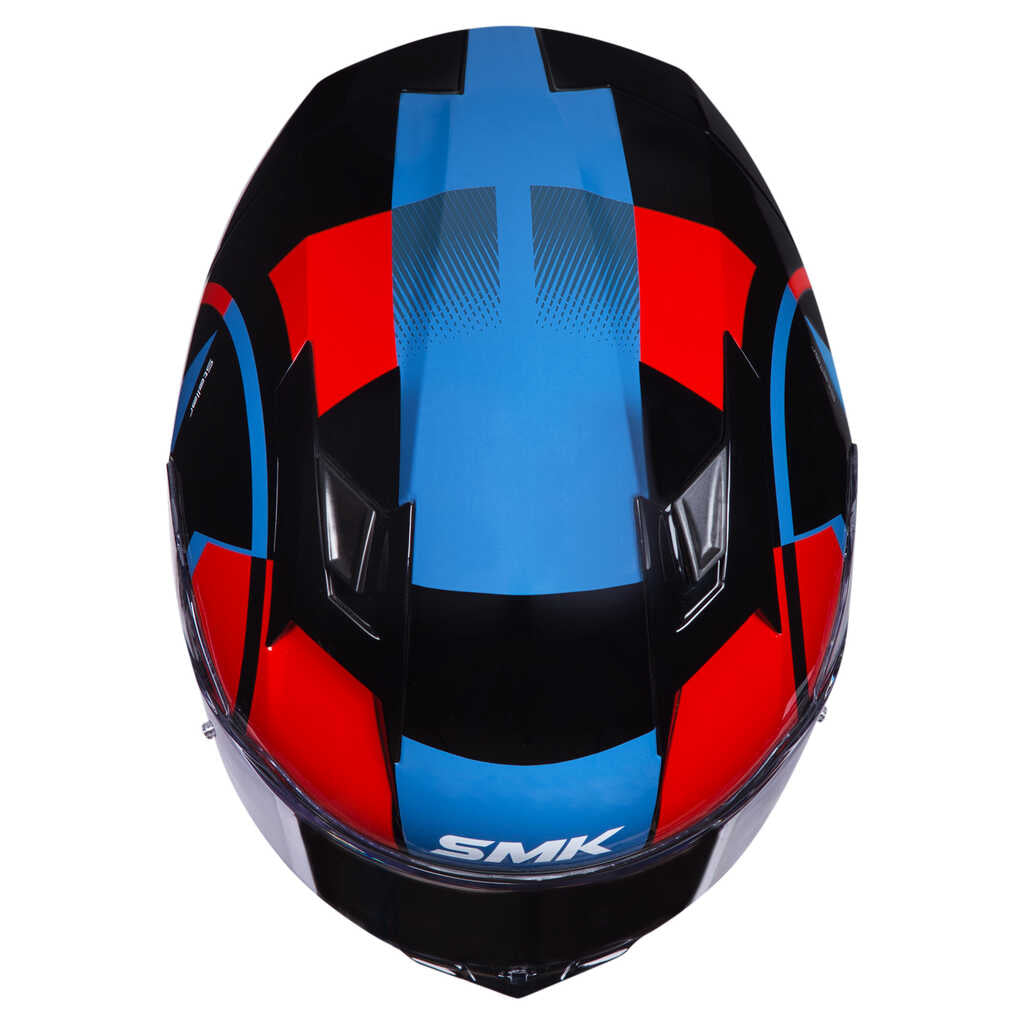 SMK Stellar Faro (GL236) Full Face Helmet - Black/Red/Blue