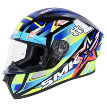 Load image into Gallery viewer, SMK Stellar Sport #UNO (GL254) Full Face Helmet - Black/Blue/Yellow