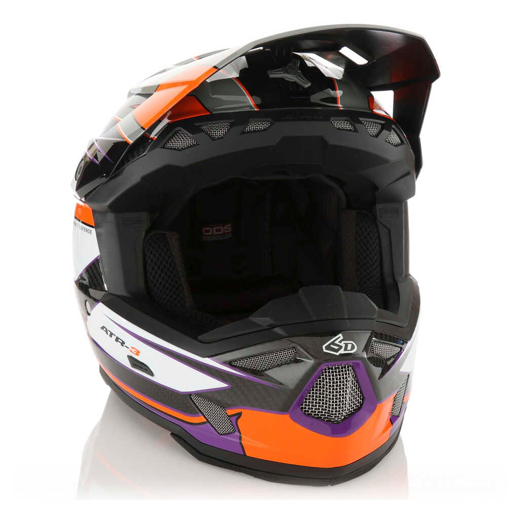 6D ATR-3 Hyper MX Full Face Helmet - Gloss Neon/ Orange/ Purple