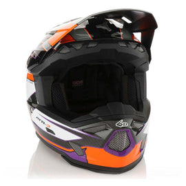 6D ATR-3 Hyper MX Full Face Helmet - Gloss Neon/ Orange/ Purple