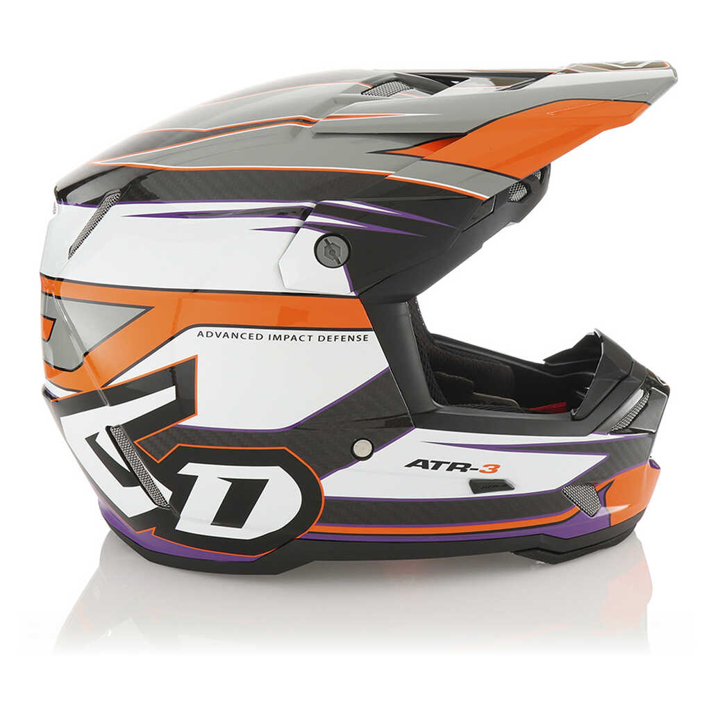 6D ATR-3 Hyper MX Full Face Helmet - Gloss Neon/ Orange/ Purple
