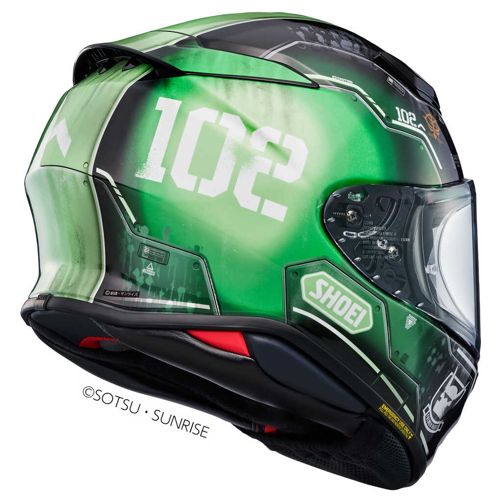 Shoei NXR2 MS-06C-6 ZAKUII Full Face Helmet - Green/Black