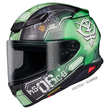 Load image into Gallery viewer, Shoei NXR2 MS-06C-6 ZAKUII Full Face Helmet - Green/Black