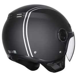 M2R Nimbus PC-5F Lightweight ABS Helmet - Stripe Black Silver