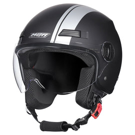 M2R Nimbus PC-5F Lightweight ABS Helmet - Stripe Black Silver