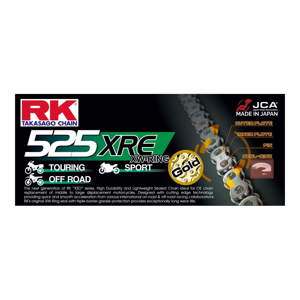 RK CHAIN GB525XRE - 120 LINK GOLD