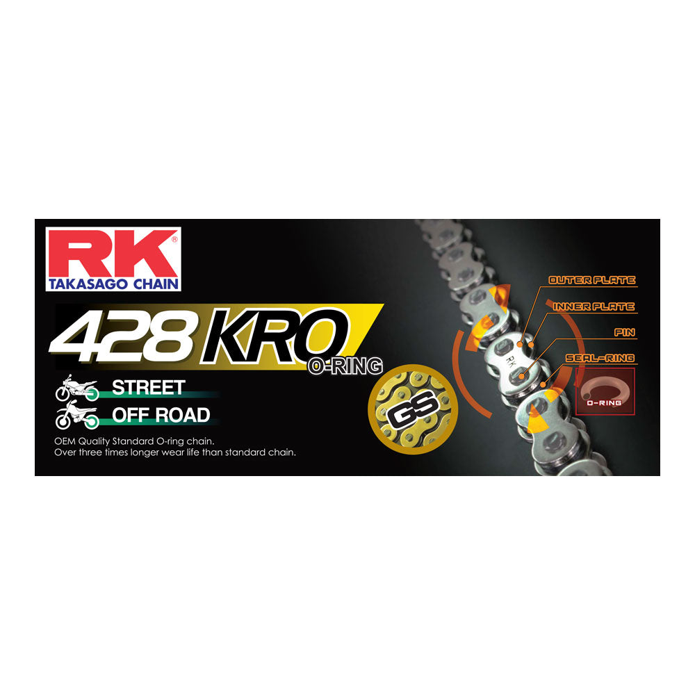 RK CHAIN 428KRO - 136LINK - GOLD (O-RING)