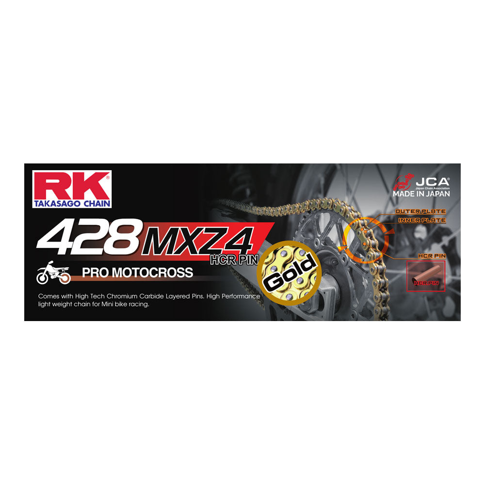 RK CHAIN 428MXZ4 - 136 LINK - GOLD