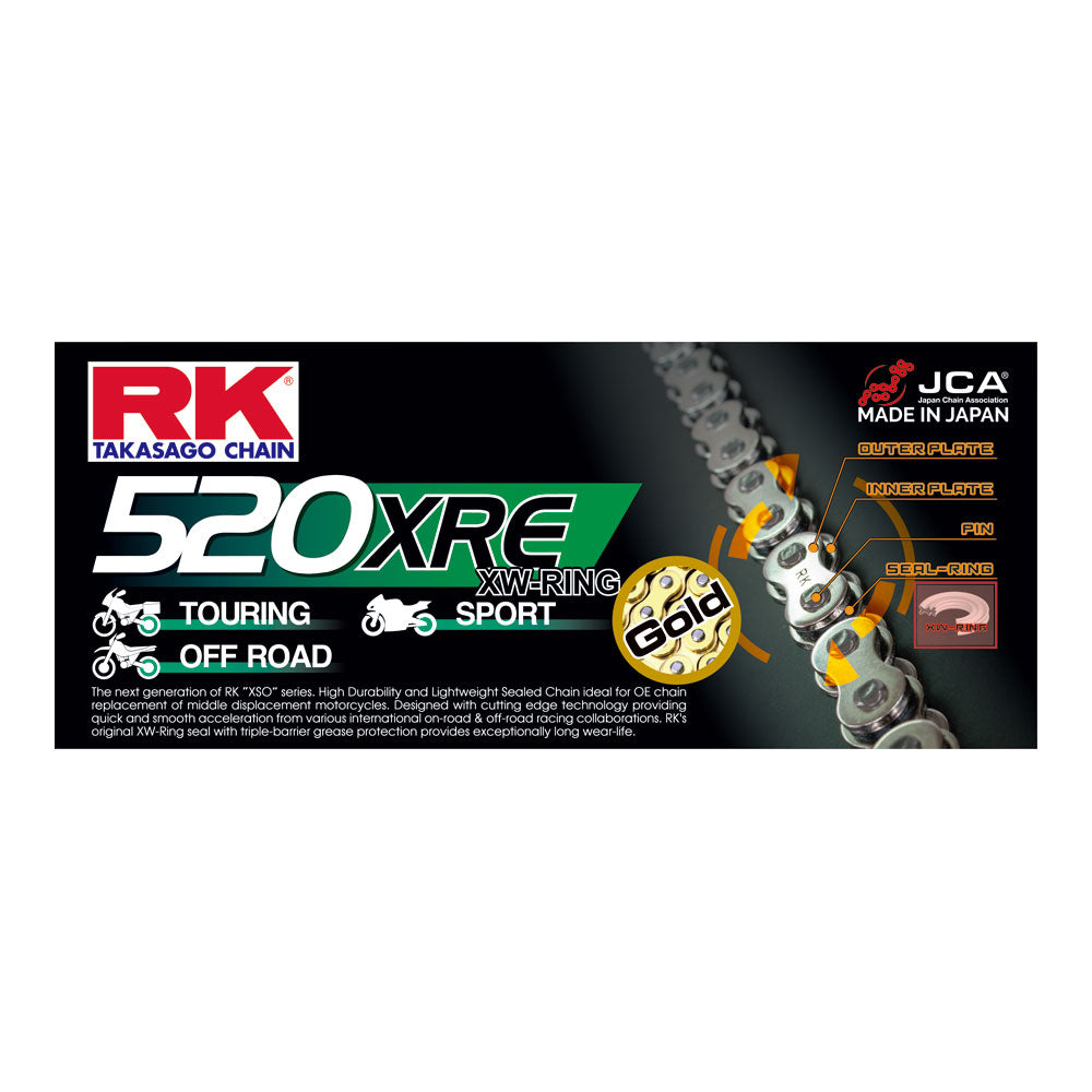 RK CHAIN GB520XRE - 120 LINK GOLD