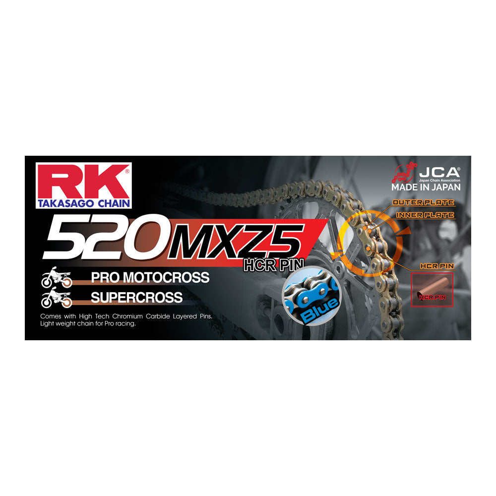 RK CHAIN 520MXZ5 - 120 LINK - BLUE