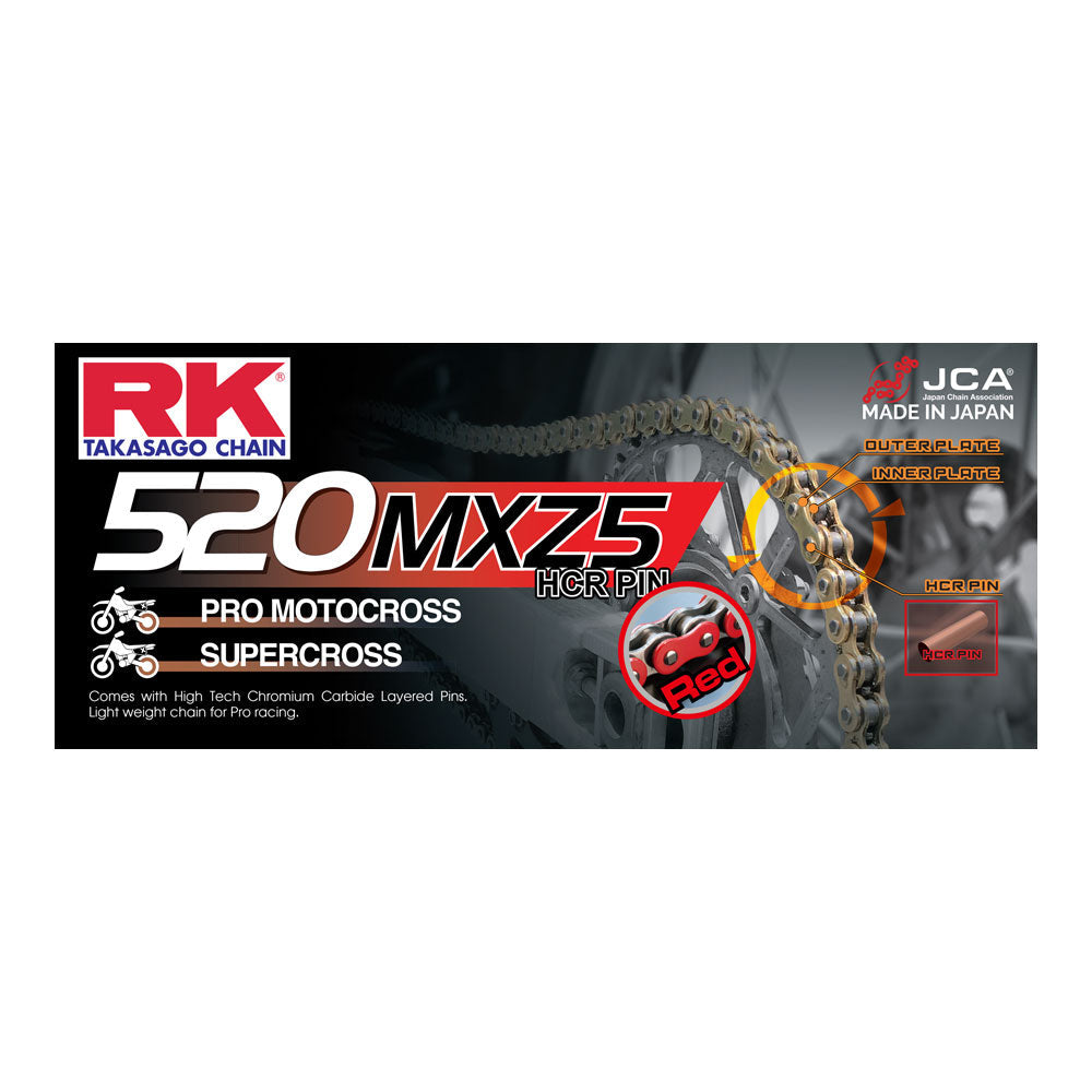 RK CHAIN 520MXZ5 - 120 LINK - RED