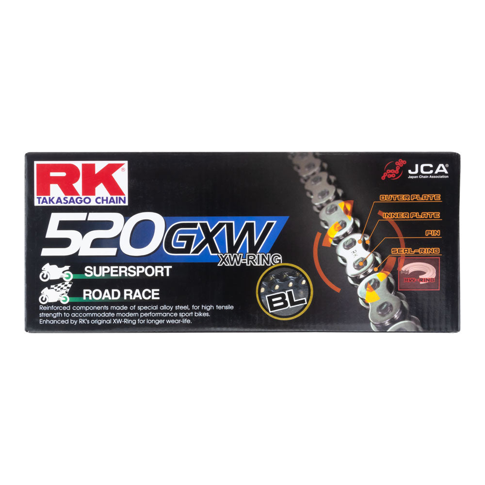 RK CHAIN 520GXW - 120 LINK - BLACK/GOLD