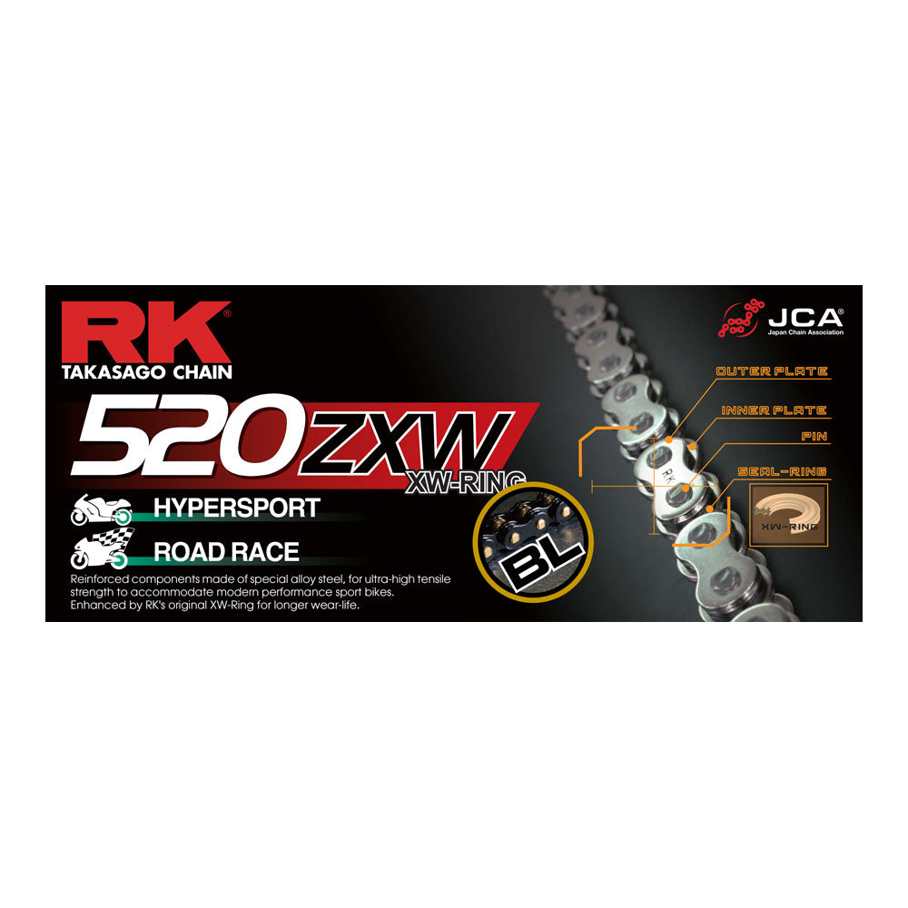 RK CHAIN 520ZXW - 120 LINK - BLACK