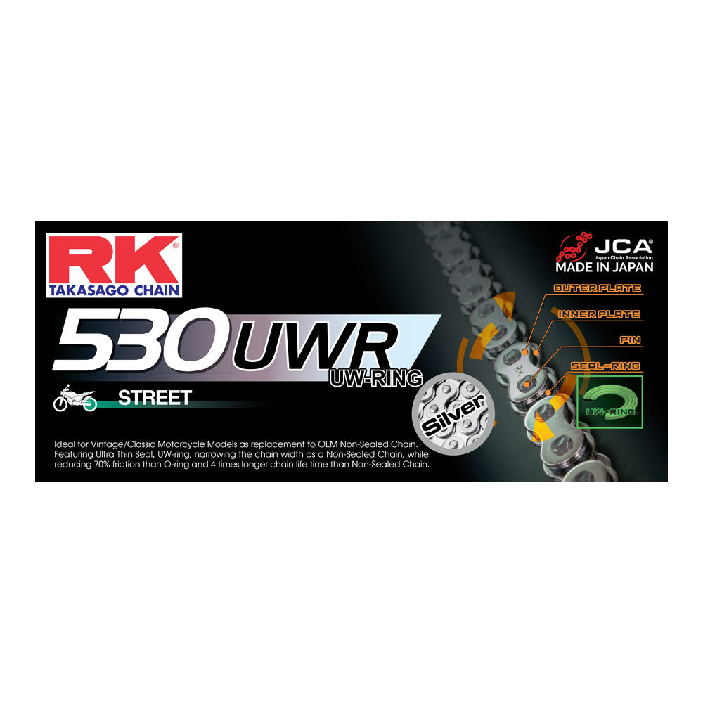 RK CHAIN 530UWR - 120 LINK - SILVER