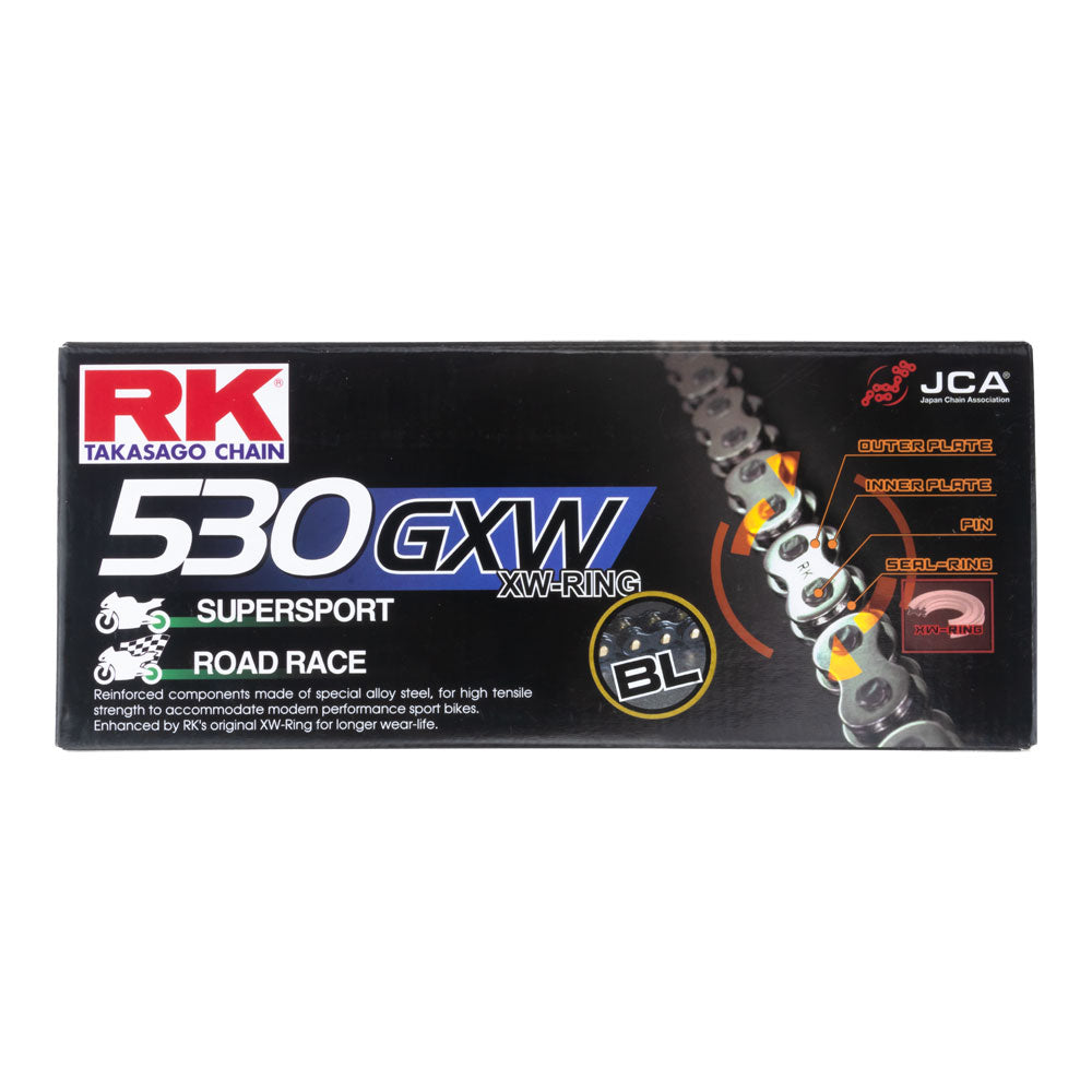 RK CHAIN 530GXW - 120 LINK - BLACK/GOLD