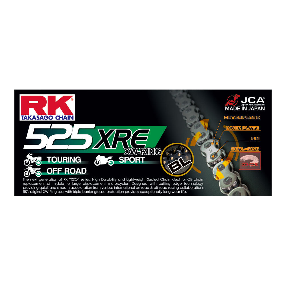 RK CHAIN BL525XRE - 120 LINK BLACK