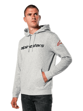 Load image into Gallery viewer, Alpinestars Linear Wordmark V3 Hoodie - Grey Heather/Red/Black