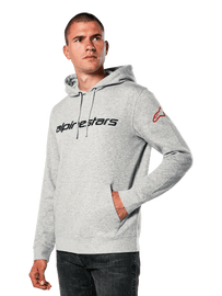 Alpinestars Linear Wordmark V3 Hoodie - Grey Heather/Red/Black