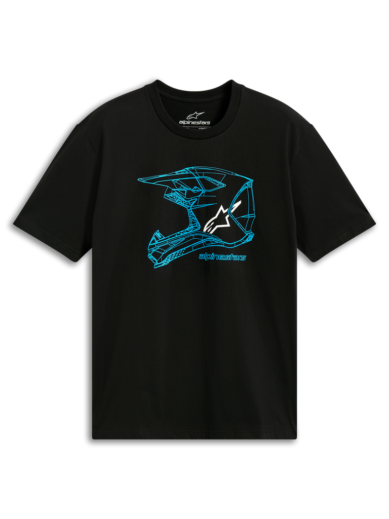 Alpinestars MX Helmet CSF Tee - Black/Blue - View 1 | Everest Motorcycles