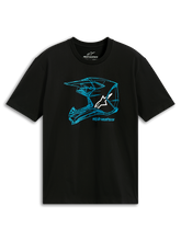 Load image into Gallery viewer, Alpinestars MX Helmet CSF Tee - Black/Blue - View 1 | Everest Motorcycles