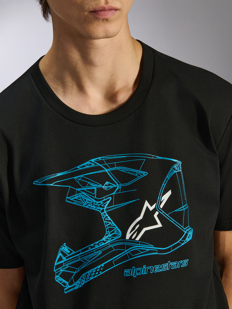 Alpinestars MX Helmet CSF Tee - Black/Blue - View 5 | Everest Motorcycles