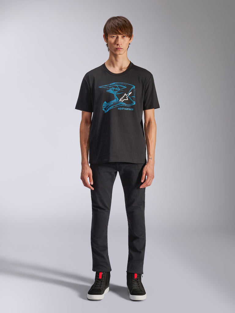 Alpinestars MX Helmet CSF Tee - Black/Blue - View 4 | Everest Motorcycles