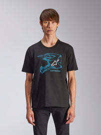 Alpinestars MX Helmet CSF Tee - Black/Blue - View 2 | Everest Motorcycles